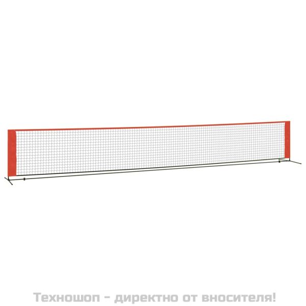 Мрежа за тенис, черно-червена, 600x100x87 см, полиестер