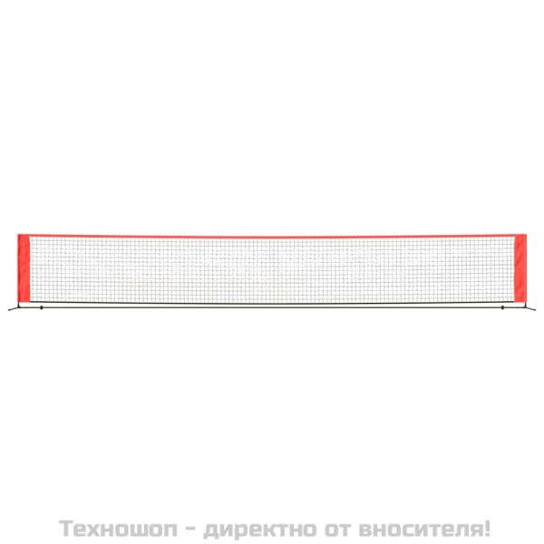 Мрежа за тенис, черно-червена, 600x100x87 см, полиестер