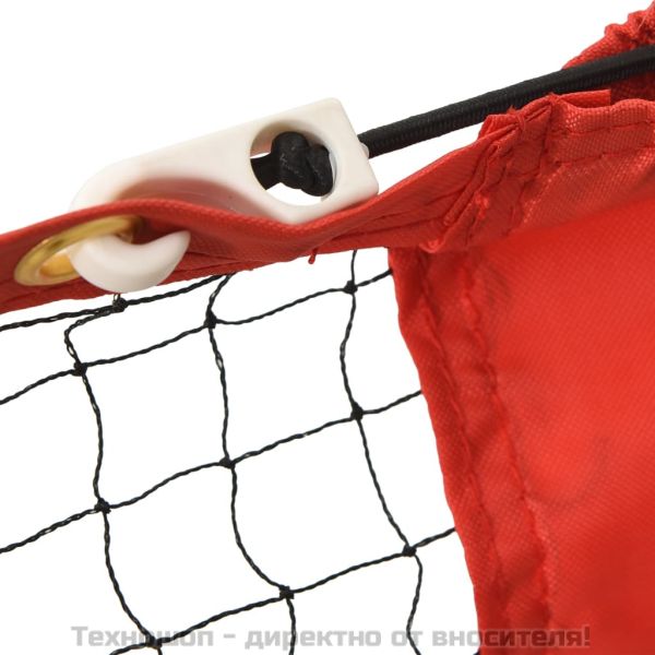 Мрежа за тенис, черно-червена, 600x100x87 см, полиестер
