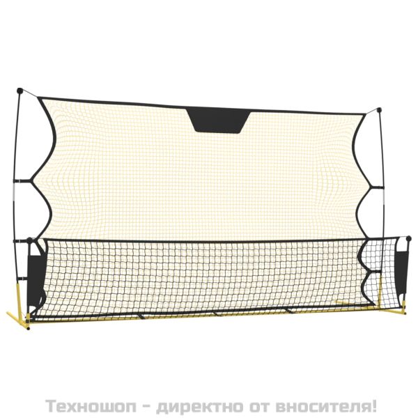 Рикошет мрежа за футбол черно и жълто 183x85x120 см полиестер