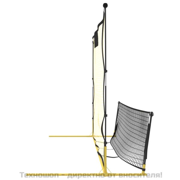 Рикошет мрежа за футбол черно и жълто 183x85x120 см полиестер