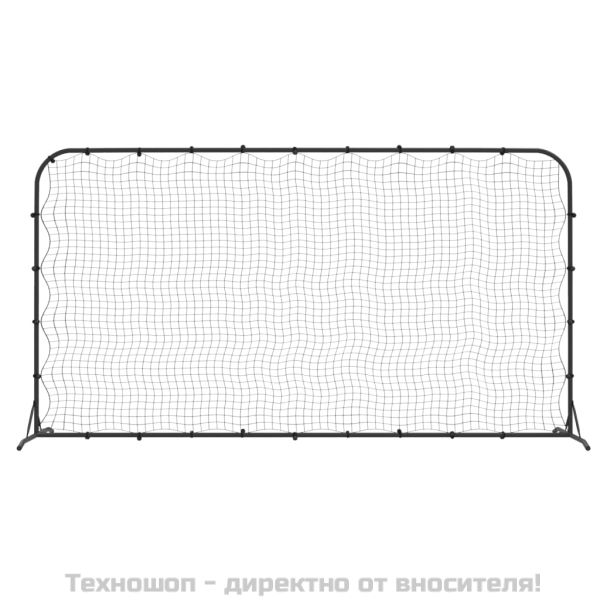 Футболна мрежа рикошет, черна, 366x90x183 см, HDPE