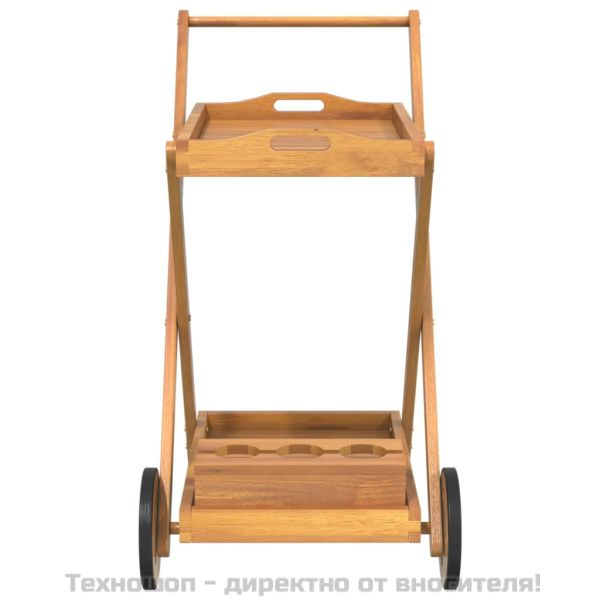 Количка за чай 54x87x90 см акациево дърво масив