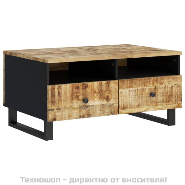 Маса за кафе, 80x54x40 см, манго масив и инженерно дърво