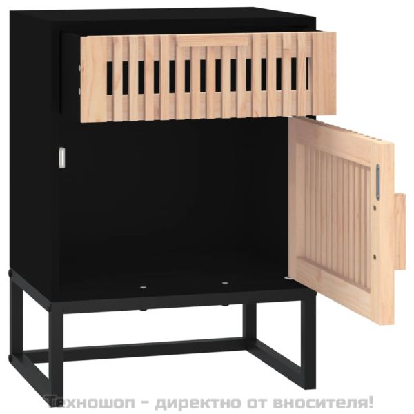 Нощни шкафчета, 2 бр, черни, 40x30x55,5 см, инженерно дърво