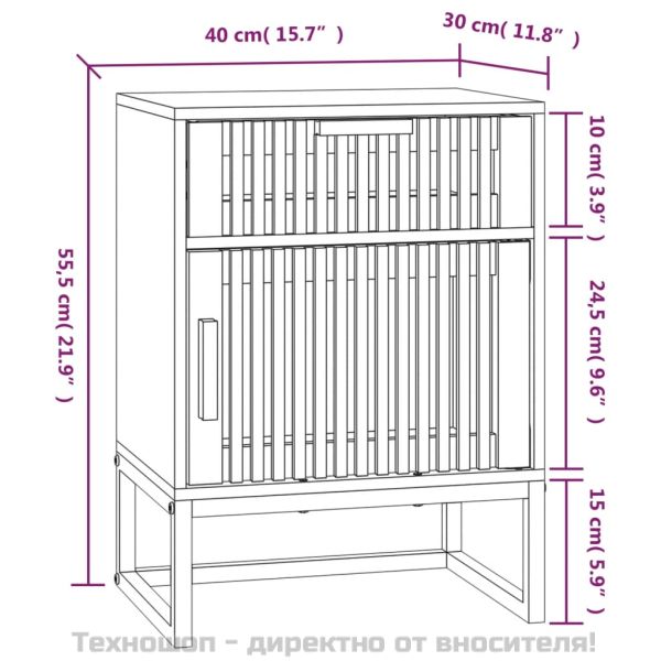 Нощни шкафчета, 2 бр, 40x30x55,5 см, инженерно дърво
