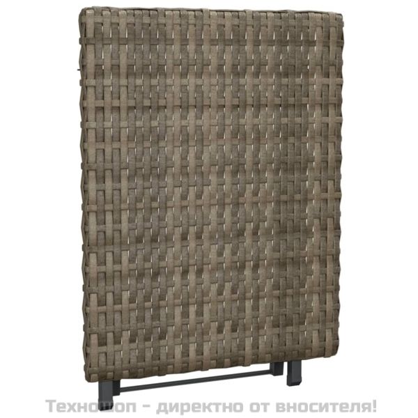 Сгъваема маса, сива, 45x35x32 см, полиратан