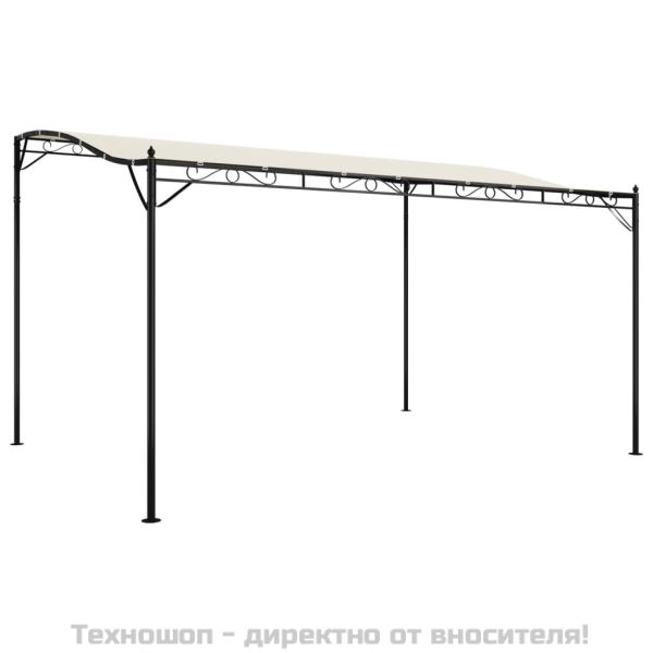 Навес таупе 4x3 м 180 г/м² плат и стомана