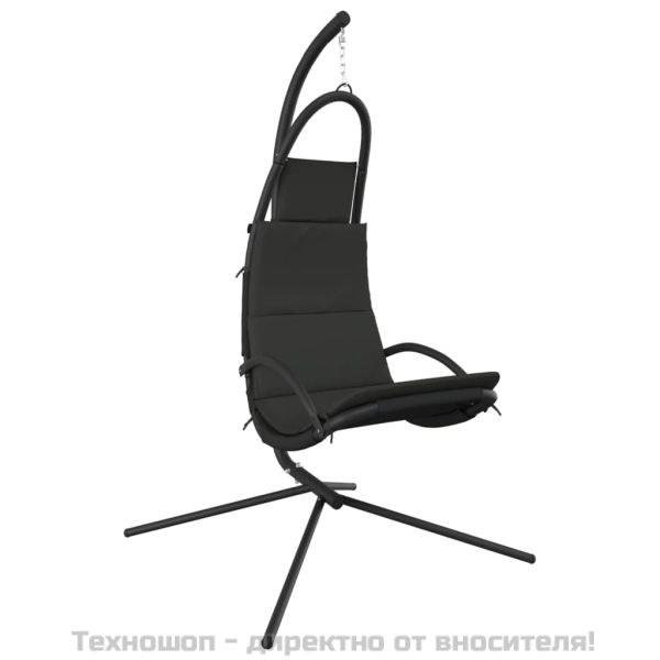 Градински стол-люлка възглавница тъмносив плат Оксфорд/стомана