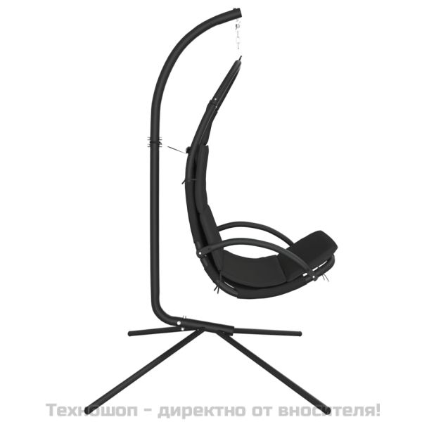 Градински стол-люлка възглавница тъмносив плат Оксфорд/стомана