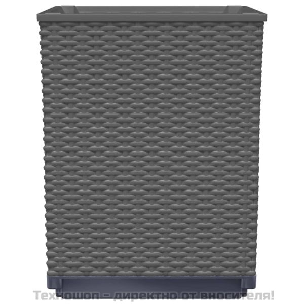 Кашпи, 2 бр, черни, 30x30x37 см, полипропилен