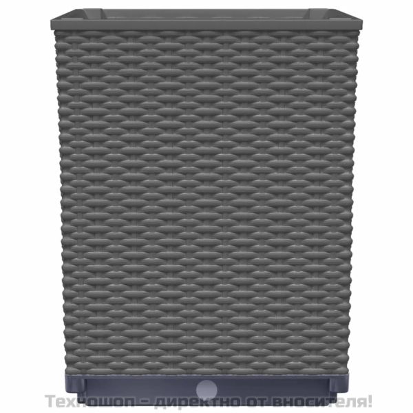 Кашпи, 4 бр, черни, 30x30x37 см, полипропилен