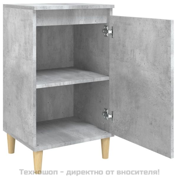 Нощно шкафче, бетонно сиво, 40x35x70 см, инженерно дърво