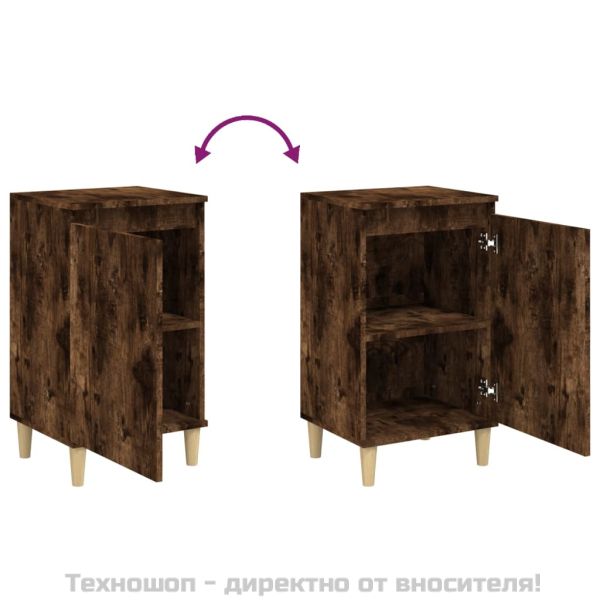 Нощни шкафчета 2 бр опушен дъб 40x35x70 см инженерно дърво