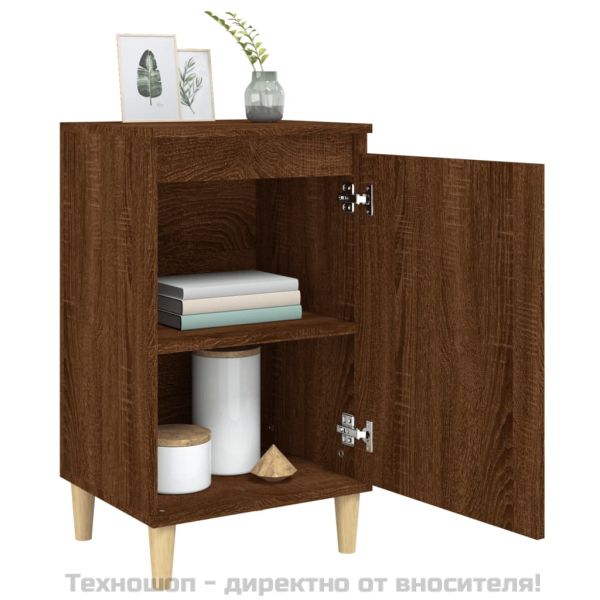 Нощно шкафче, кафяв дъб, 40x35x70 см, инженерно дърво