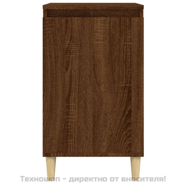 Нощно шкафче, кафяв дъб, 40x35x70 см, инженерно дърво