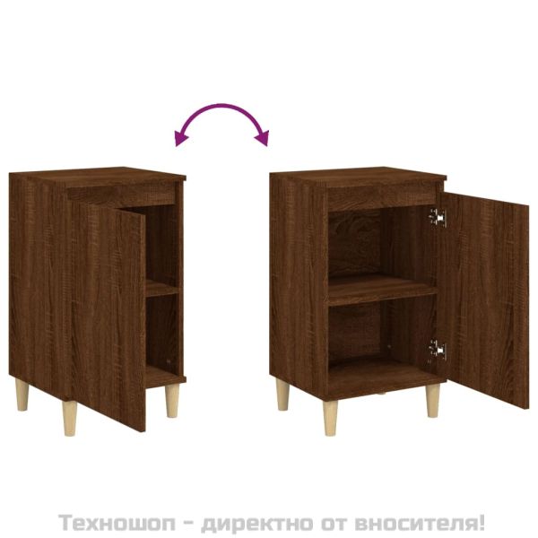 Нощно шкафче, кафяв дъб, 40x35x70 см, инженерно дърво