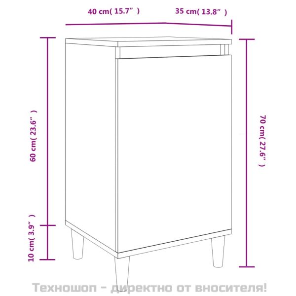 Нощни шкафчета, 2 бр, сив сонома, 40x35x70 см, инженерно дърво