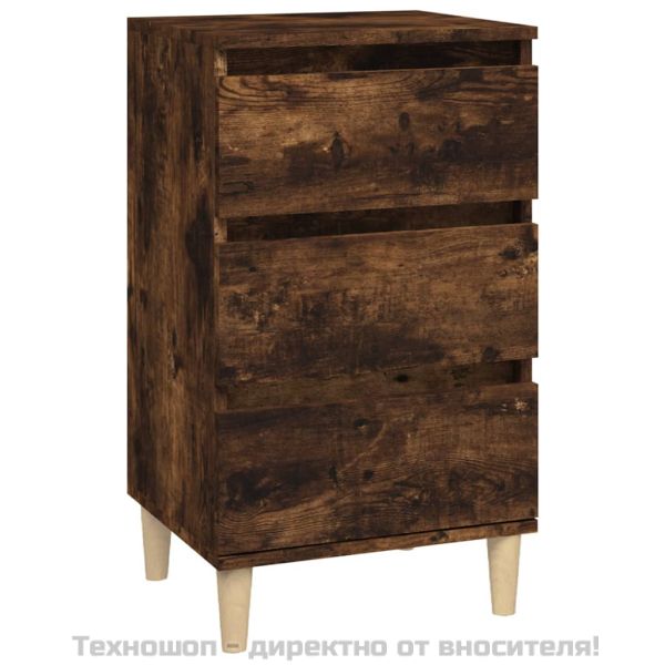 Нощно шкафче, опушен дъб, 40x35x70 см, инженерно дърво