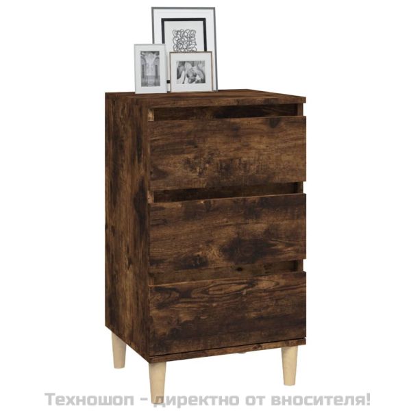 Нощно шкафче, опушен дъб, 40x35x70 см, инженерно дърво