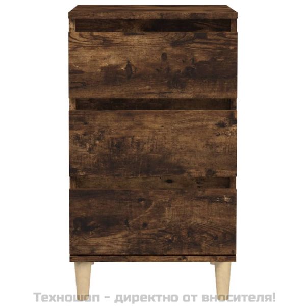 Нощно шкафче, опушен дъб, 40x35x70 см, инженерно дърво