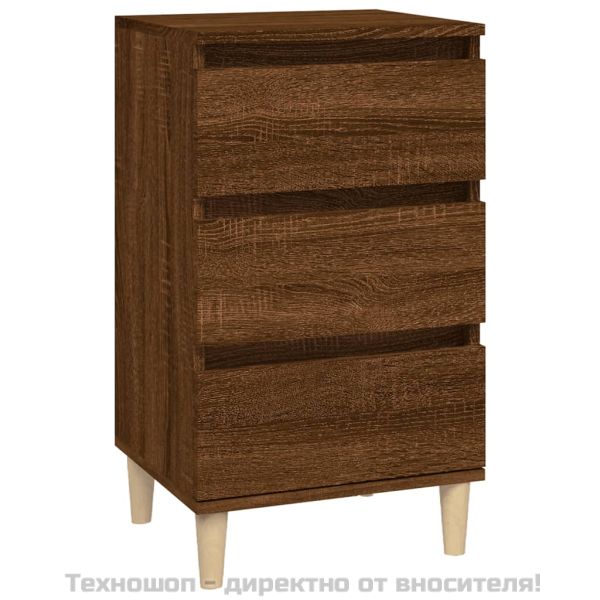 Нощно шкафче, кафяв дъб, 40x35x70 см, инженерно дърво