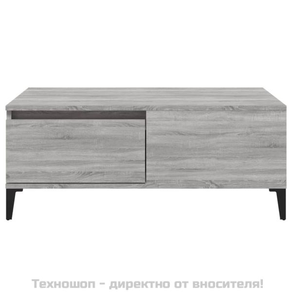 Кафе маса, сив сонома, 90x50x36,5 см, инженерно дърво