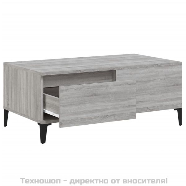Кафе маса, сив сонома, 90x50x36,5 см, инженерно дърво