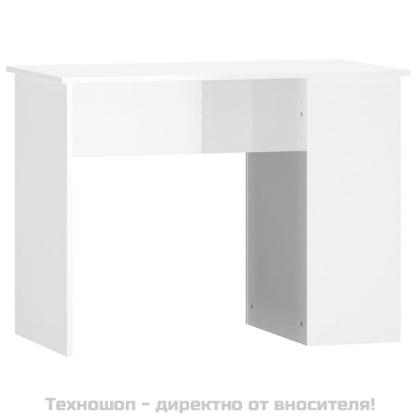 Бюро, бял гланц, 100x55x75 см, инженерно дърво