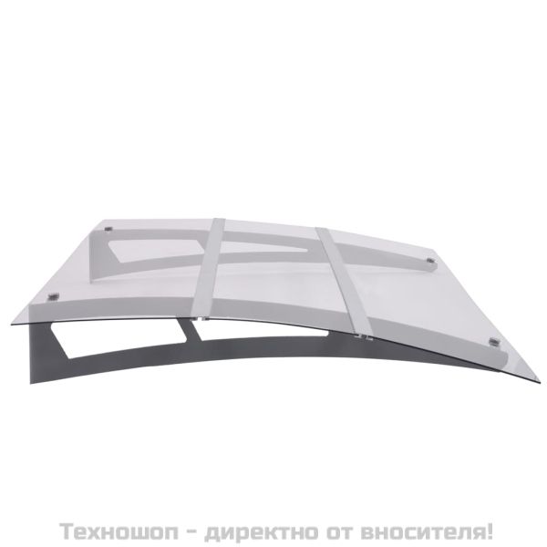 Навес за врата, сребристо и прозрачно, 150x90 см, PET