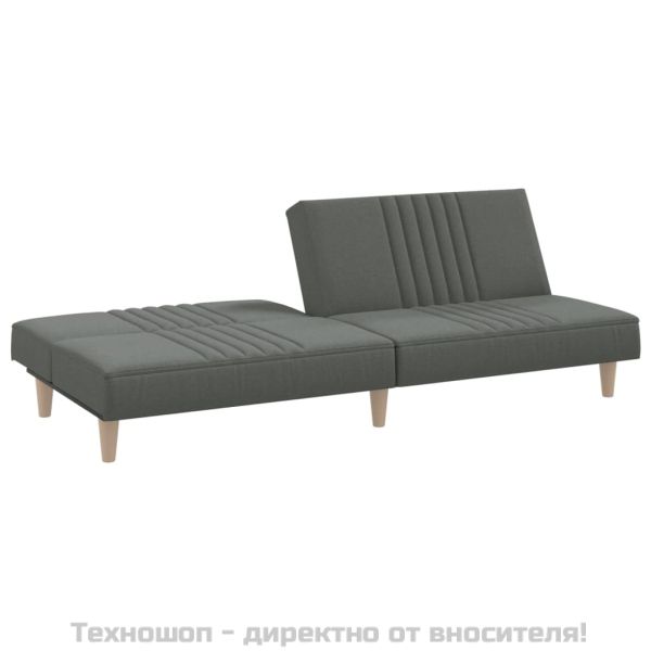 Разтегателен диван, тъмносив, плат