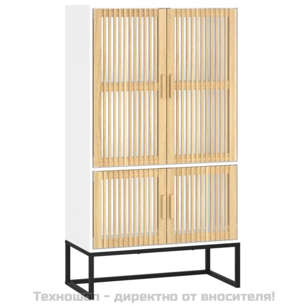 Висок шкаф, бял, 70x35x125 см, инженерно дърво