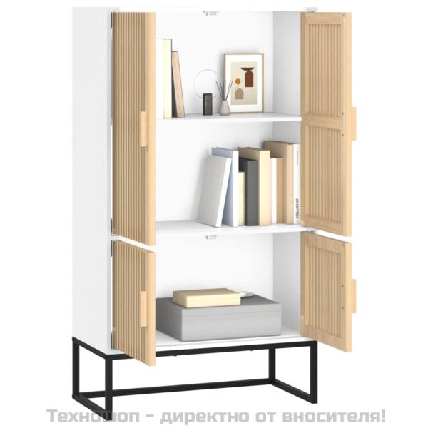 Висок шкаф, бял, 70x35x125 см, инженерно дърво