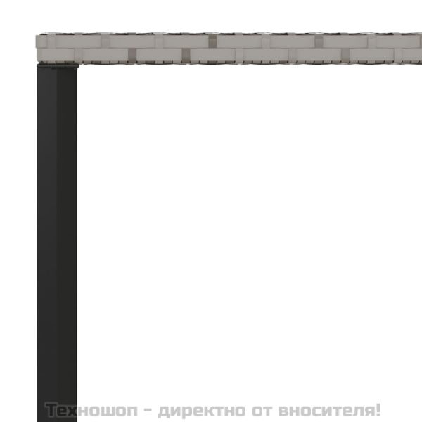 Градински трапезен комплект 2 части с възглавници сив полиратан