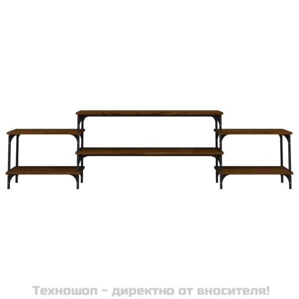 ТВ шкаф, кафяв дъб, 197x35x52 см, инженерно дърво