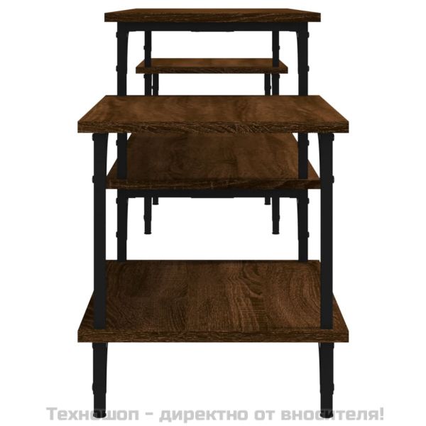 ТВ шкаф, кафяв дъб, 197x35x52 см, инженерно дърво