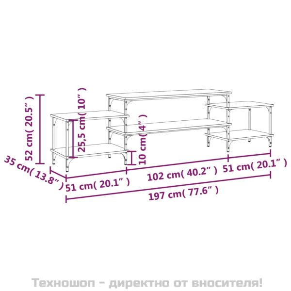 ТB шкаф, дъб сонома, 197x35x52 дсм, инженерно дърво