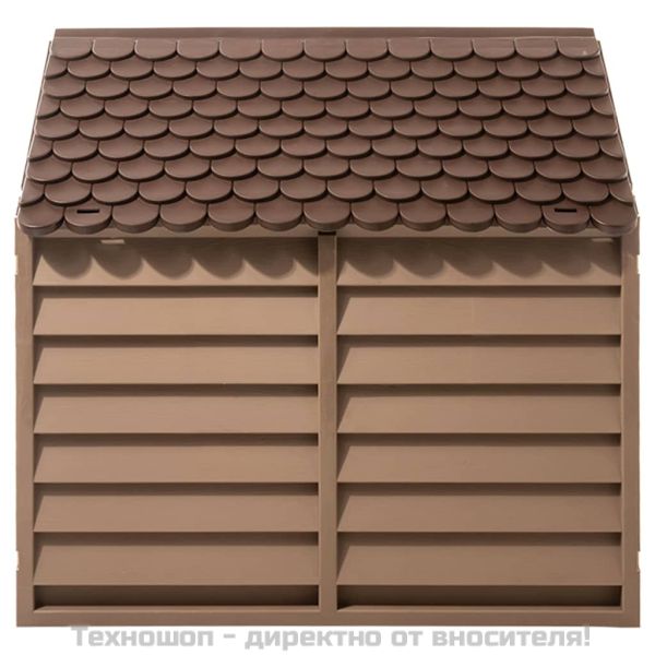 Кучешка колиба, кафява, 86x84x82 см, полипропилен