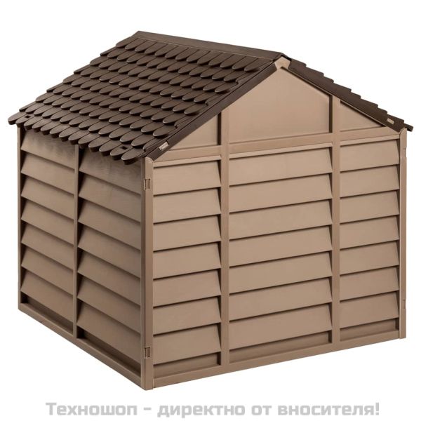 Кучешка колиба, кафява, 86x84x82 см, полипропилен