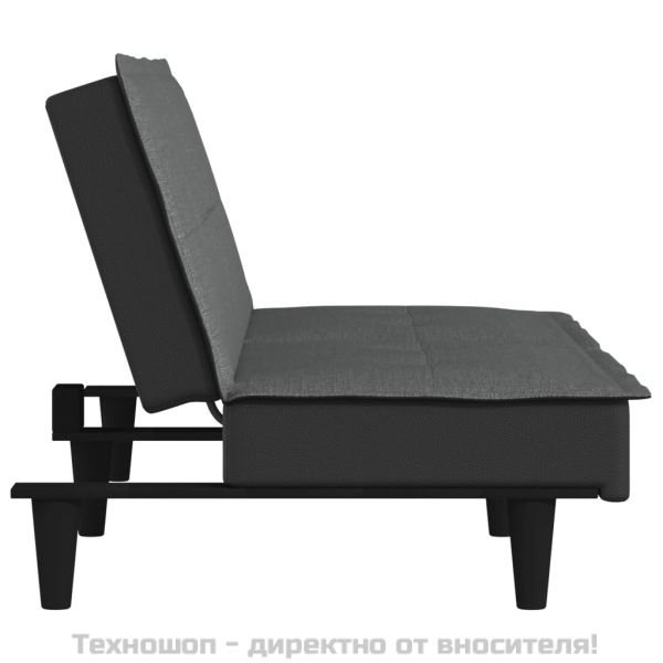 Разтегателен диван, тъмносив, плат