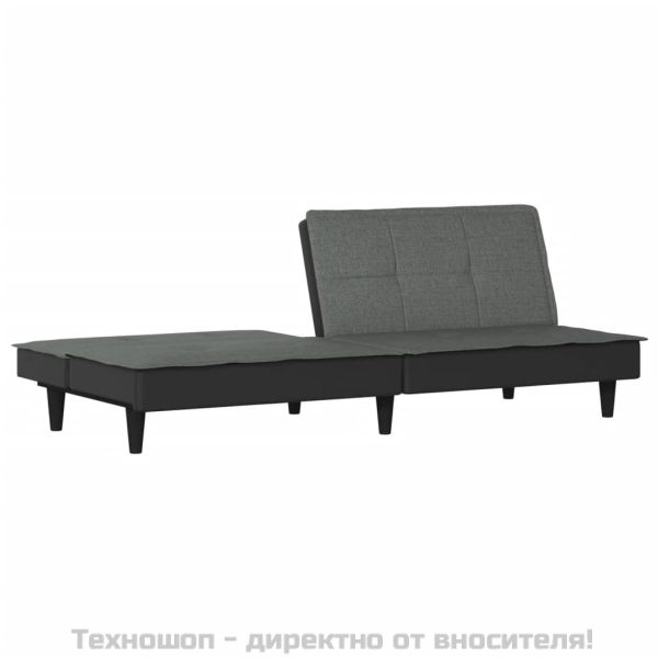 Разтегателен диван, тъмносив, плат