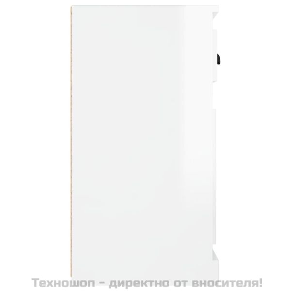 Сайдборд, бял гланц, 70x35,5x67,5 см, инженерно дърво
