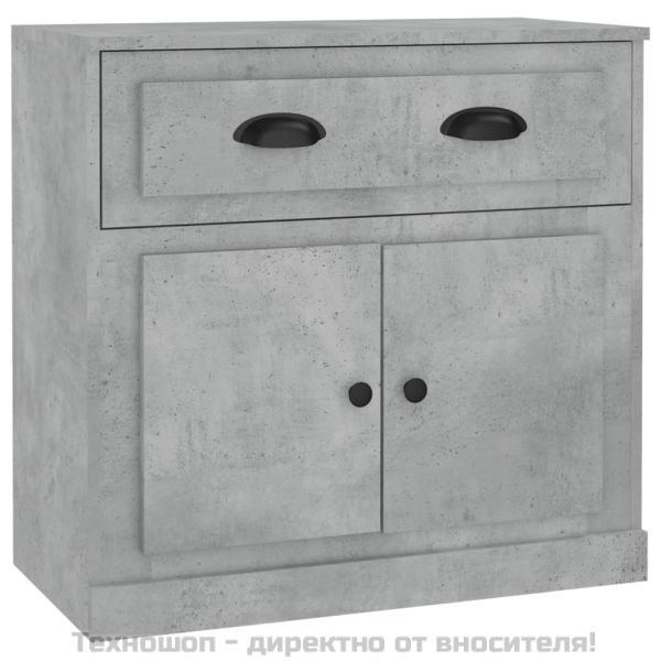 Сайдборд, бетонно сив, 70x35,5x67,5 см, инженерно дърво