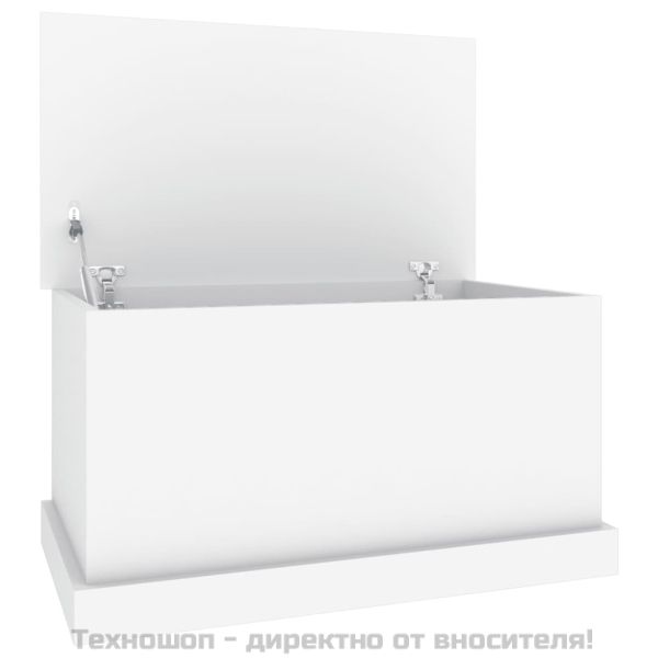 Кутия за съхранение, бяла, 70x40x38 см, инженерно дърво