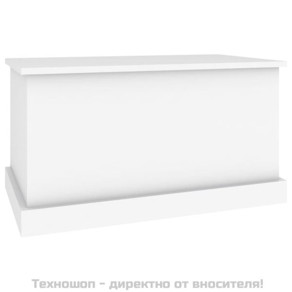 Кутия за съхранение, бяла, 70x40x38 см, инженерно дърво