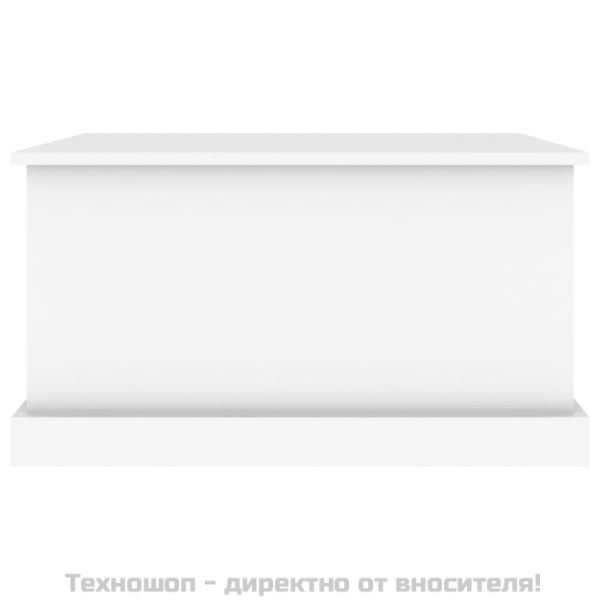 Кутия за съхранение, бяла, 70x40x38 см, инженерно дърво