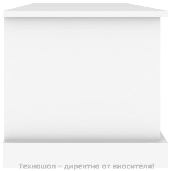 Кутия за съхранение, бяла, 70x40x38 см, инженерно дърво