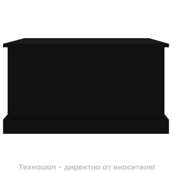 Кутия за съхранение, черна, 70x40x38 см, инженерна дървесина