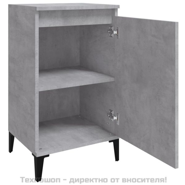 Нощно шкафче, бетонно сиво, 40x35x70 см, инженерно дърво
