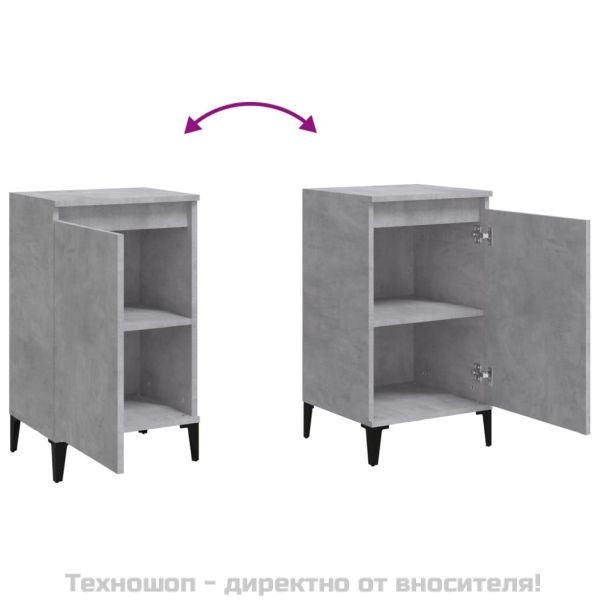 Нощно шкафче, бетонно сиво, 40x35x70 см, инженерно дърво